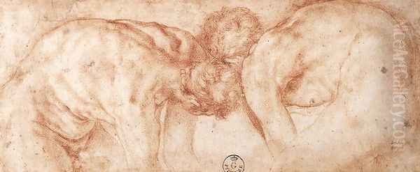 Two Nudes Compared 1530s Oil Painting by (Jacopo Carucci) Pontormo