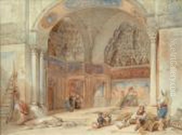 Mosque Interior Oil Painting by William Leighton Leitch