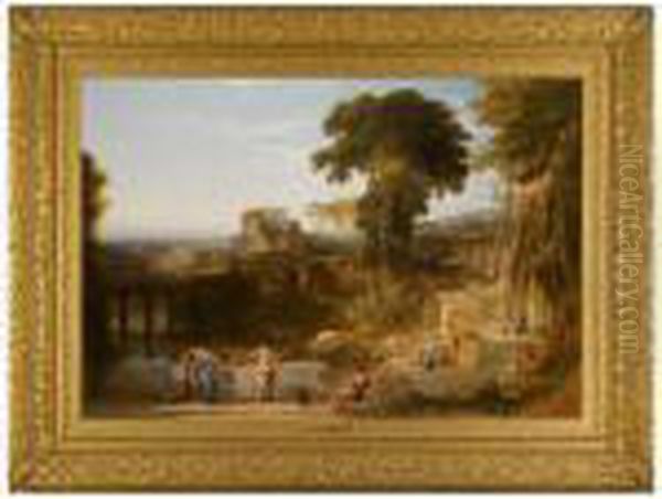 The Villa Fountain Oil Painting by William Leighton Leitch