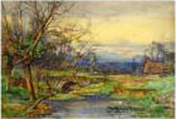 Leitch- Heford-y-briglich Farm Plas Power, Wrexham Oil Painting by William Leighton Leitch