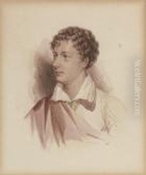 Portrait Of Lord Byron Oil Painting by William Leighton Leitch