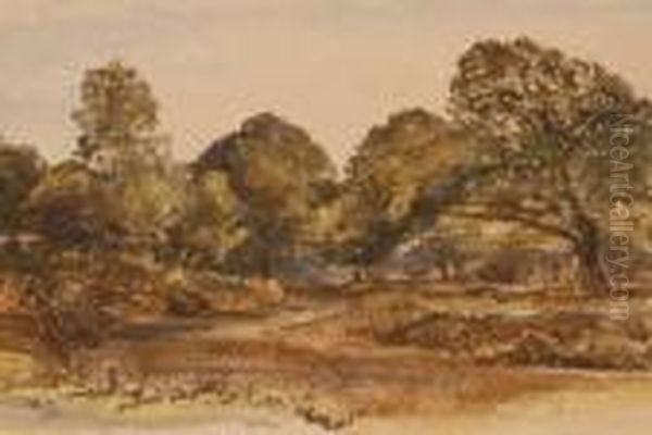 Rural River Oil Painting by William Leighton Leitch