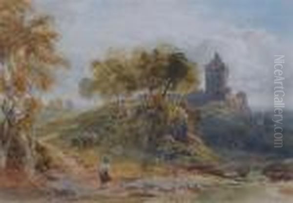 Neidpath Castle Oil Painting by William Leighton Leitch