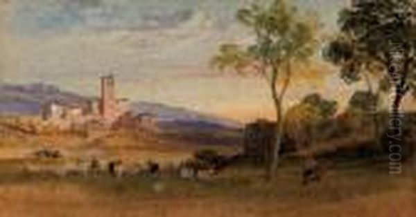 In The Roman Campagna Oil Painting by William Leighton Leitch