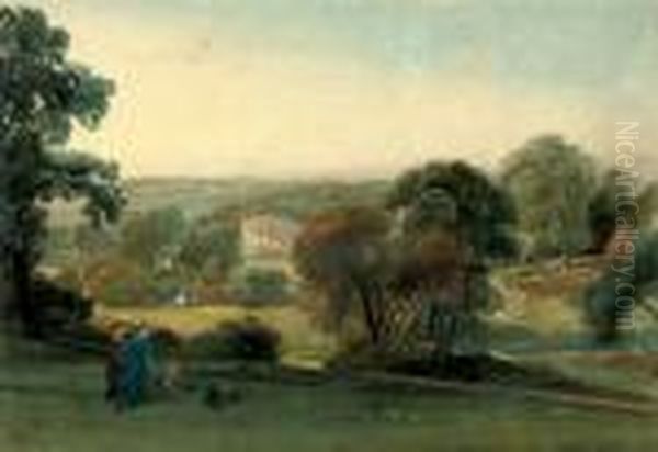 Alresford Grange, Hampshire Oil Painting by William Leighton Leitch