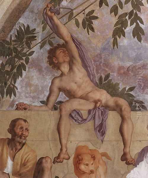 Vertumnus and Pomona (detail-2) 1519-21 Oil Painting by (Jacopo Carucci) Pontormo