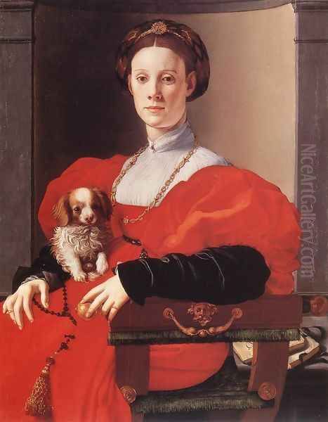 Portrait of a Lady in Red 1532 Oil Painting by (Jacopo Carucci) Pontormo