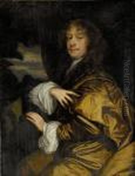 Portratt Av Elegant Herre Oil Painting by Sir Peter Lely