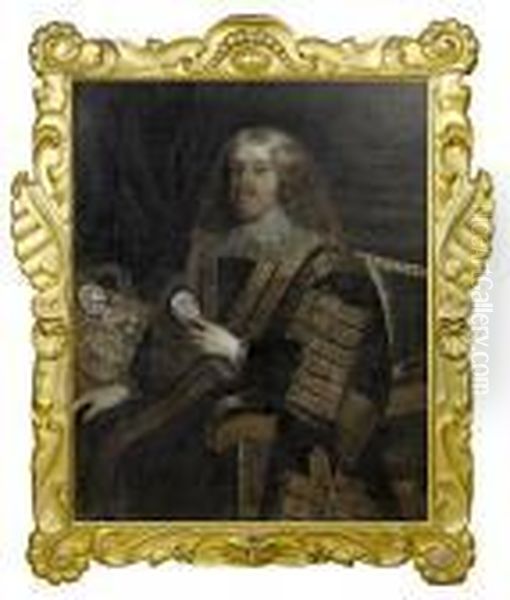 Portrait Of Edward Hyde, 1st 
Earl Of Clarendon (1609-1674), Lord High Chancellor, 
Three-quarter-length, Seated, Holding A Letter Oil Painting by Sir Peter Lely