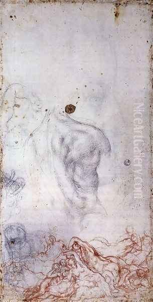 Study for the Deluge Oil Painting by (Jacopo Carucci) Pontormo