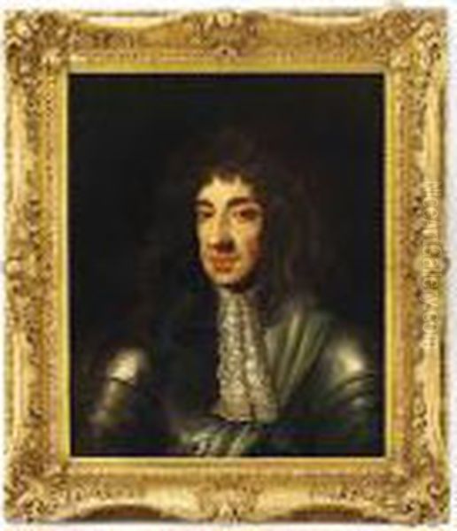 Portrait Of King Charles Ii (1630-1685), Bust-length, Inarmour Oil Painting by Sir Peter Lely