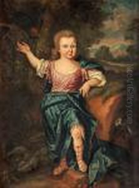 Boy With Roman Clothing In Landscape Oil Painting by Sir Peter Lely