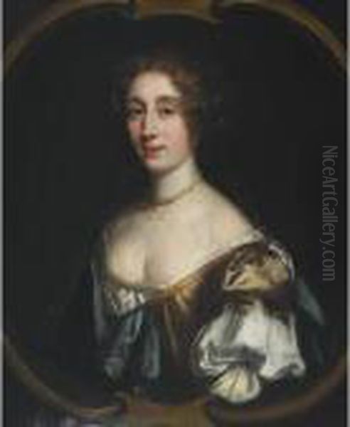 Portrait Of Queen Henrietta Marie (1609-1669) Oil Painting by Sir Peter Lely