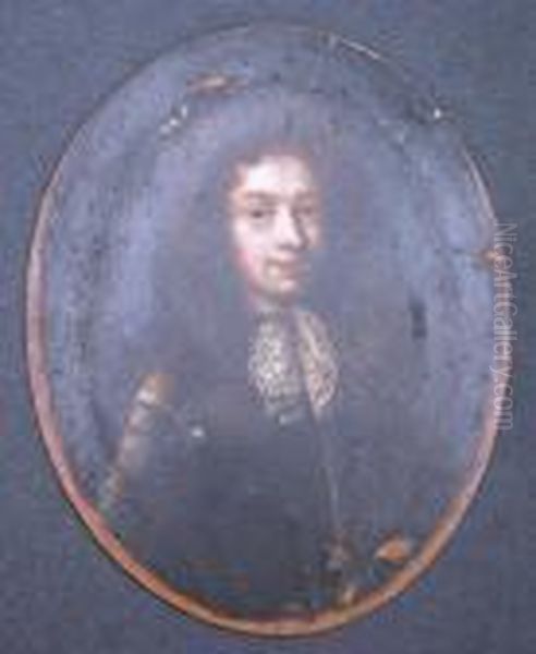 A Young Gentleman Wearing Suit Of Armour With Lace Stock Oil Painting by Sir Peter Lely