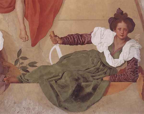 Vertumnus and Pomona (detail-3) 1519-21 Oil Painting by (Jacopo Carucci) Pontormo