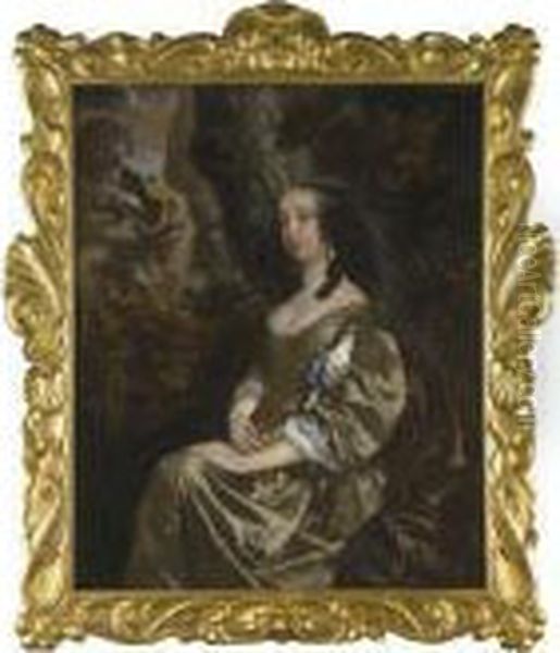 Portrait Of Diana Russell, Lady Newport (1624-1694) Oil Painting by Sir Peter Lely