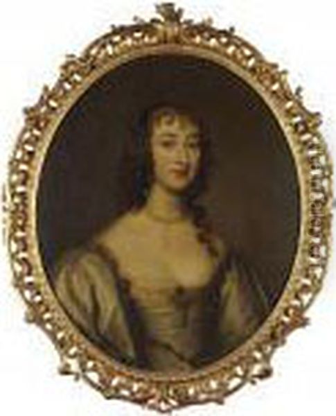 Half Length Portrait Of Lady Anna Gordon Oil Painting by Sir Peter Lely