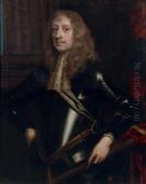 Portrait D'homme En Armure Oil Painting by Sir Peter Lely