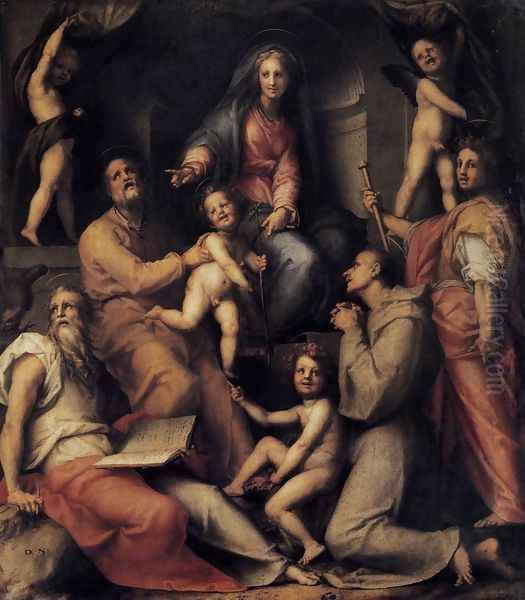 Madonna and Child with Saints 1518 Oil Painting by (Jacopo Carucci) Pontormo