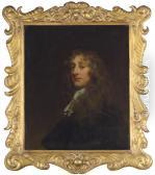 Portrait Of A Gentleman, Bust-length, In A Dark Doublet And White Stock Oil Painting by Sir Peter Lely