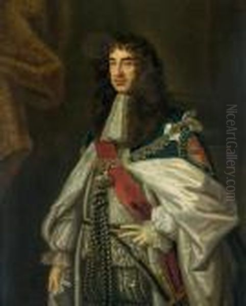 Portrait Of King Charles Ii (1638-1685) Oil Painting by Sir Peter Lely