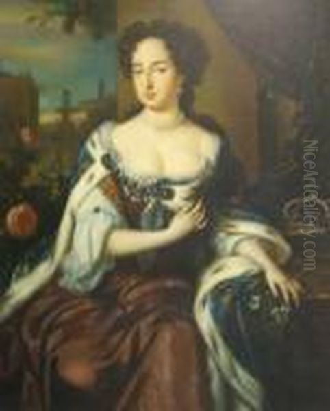 Portrait Possibly Of A Queen Mary Ii Oil Painting by Sir Peter Lely