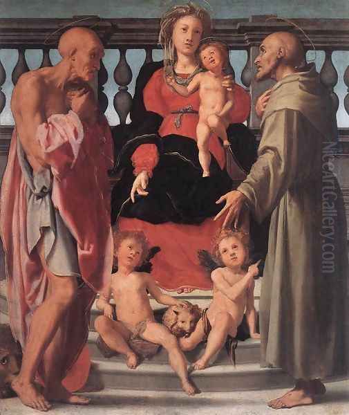 Madonna and Child with Two Saints 1522 Oil Painting by (Jacopo Carucci) Pontormo