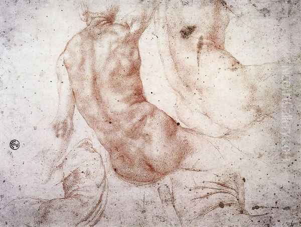 Seated Nude with Raised Arm Oil Painting by (Jacopo Carucci) Pontormo