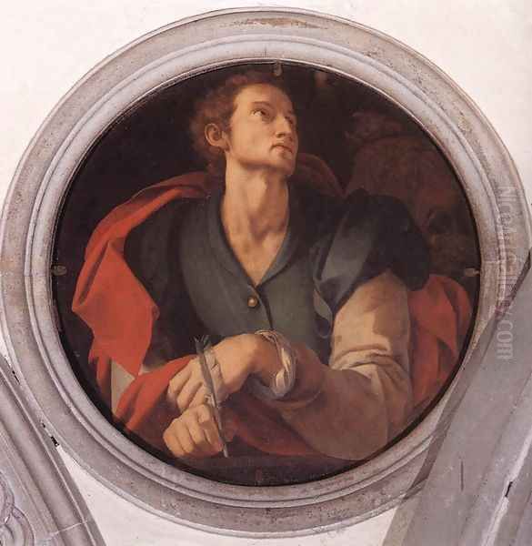 St Luke c. 1525 Oil Painting by (Jacopo Carucci) Pontormo