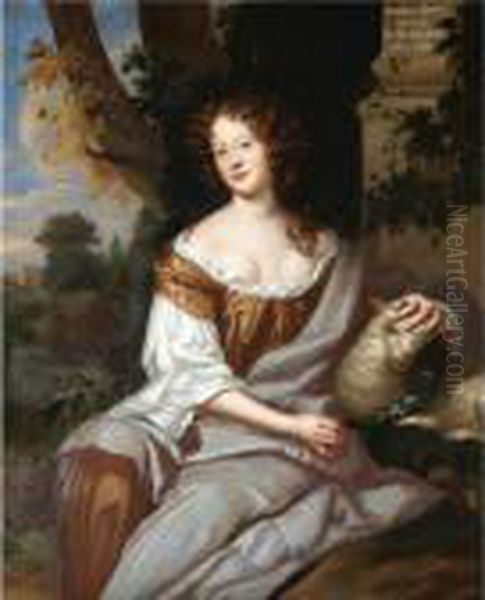 Portrait Of A Lady, Said To Be Susannah Medley, Lady Miller Oil Painting by Sir Peter Lely