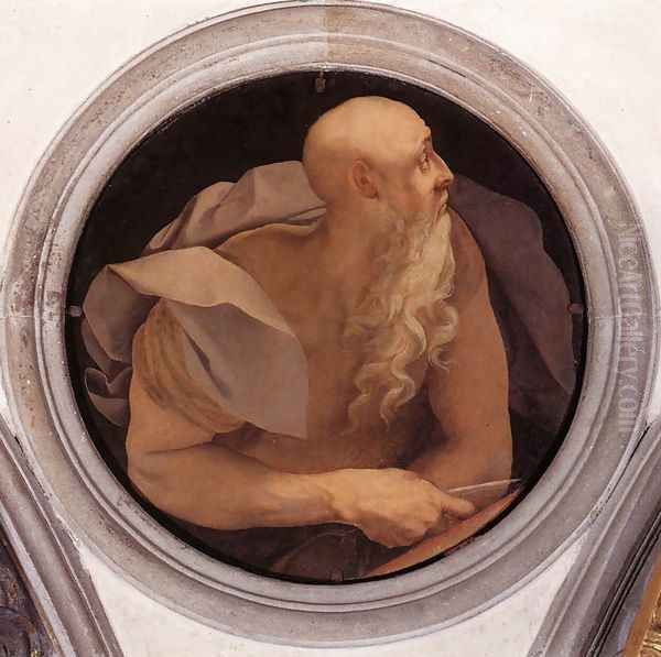 St John the Evangelist c. 1525, Oil on wood Oil Painting by (Jacopo Carucci) Pontormo