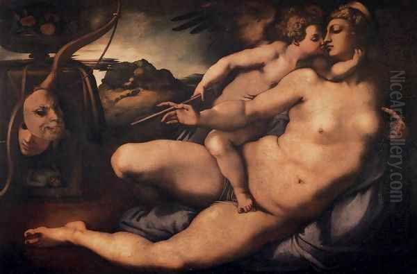 Venus and Cupid Oil Painting by (Jacopo Carucci) Pontormo