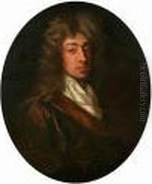 Circle Of Sir Peter Lely (later 17th Century) Portrait Of A Gentleman Oil Painting by Sir Peter Lely