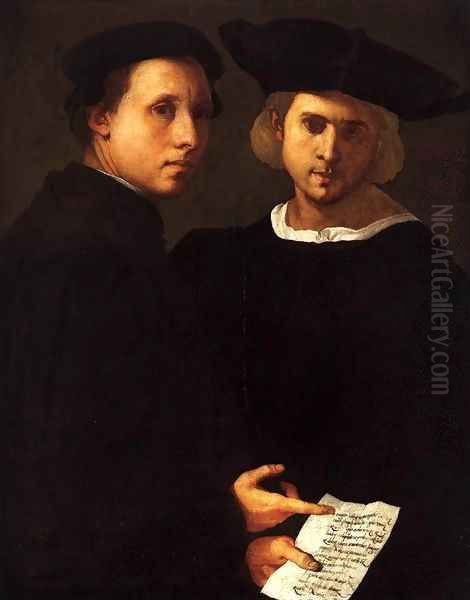 Portrait of Two Friends Oil Painting by (Jacopo Carucci) Pontormo