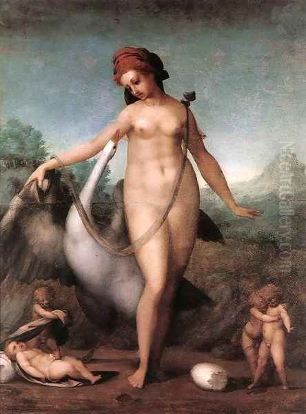 Leda and the Swan Oil Painting by (Jacopo Carucci) Pontormo