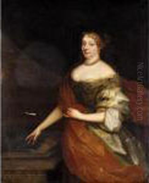 Portrait Of Lady Margaret Leslie, Daughter Of John, 6th Earl Of Rothes Oil Painting by Sir Peter Lely