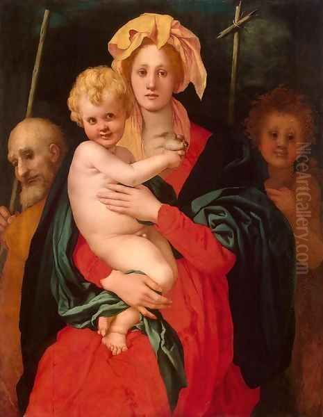 Madonna and Child with St. Joseph and Saint John the Baptist Oil Painting by (Jacopo Carucci) Pontormo