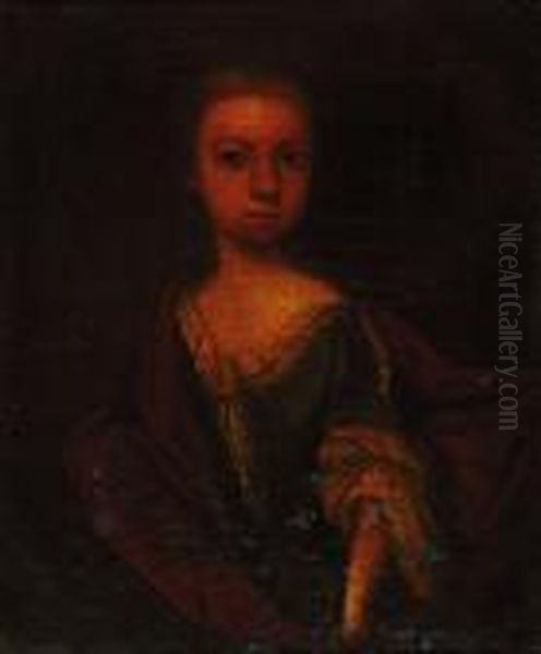 Portrait Of A Girl With A Red Cape Oil Painting by Sir Peter Lely