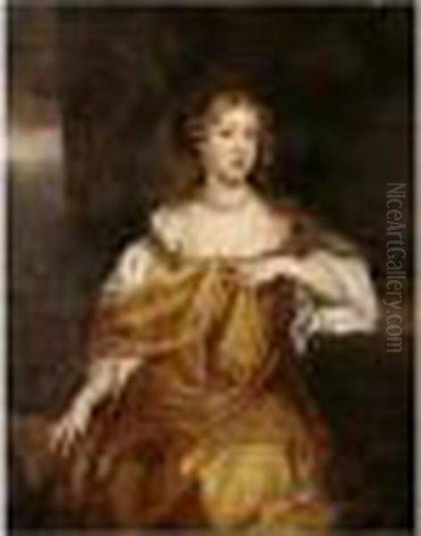 Portrait Of A Lady, Probably Laetitia Cheke Oil Painting by Sir Peter Lely