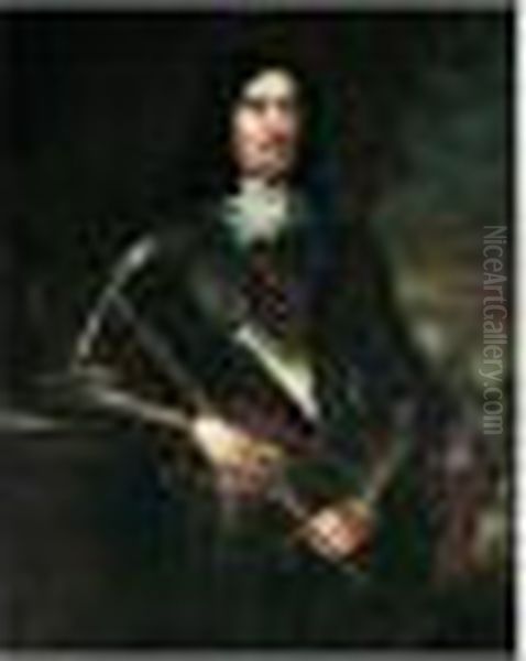 Portrait Of An Officer, Said To Be General Monck Oil Painting by Sir Peter Lely