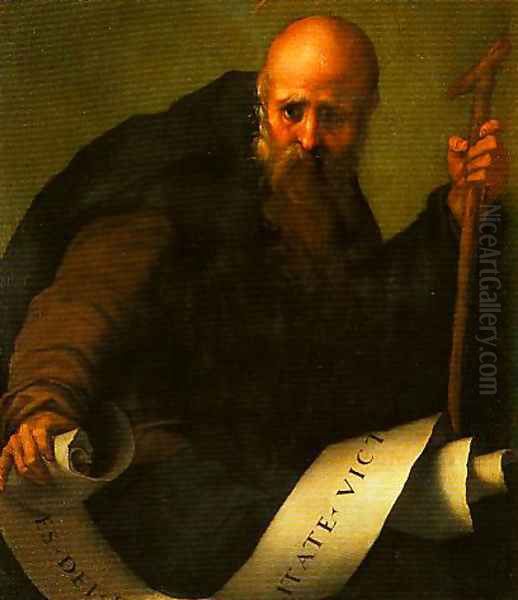 St Anthony Abbot Oil Painting by (Jacopo Carucci) Pontormo