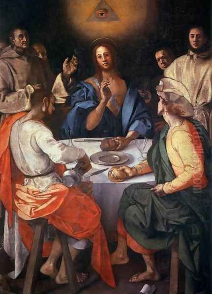 Supper at Emmaus Oil Painting by (Jacopo Carucci) Pontormo