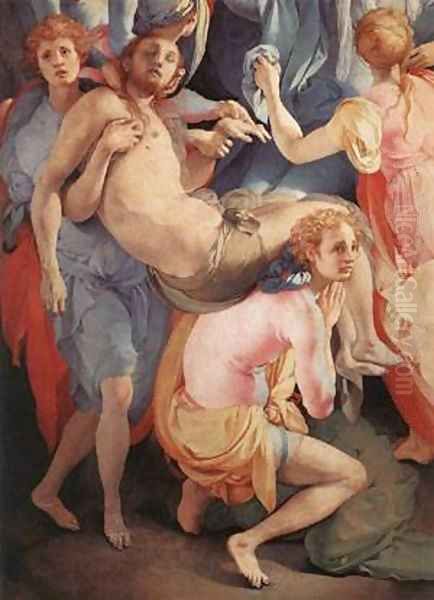 Deposition Detail II 1528 Oil Painting by (Jacopo Carucci) Pontormo