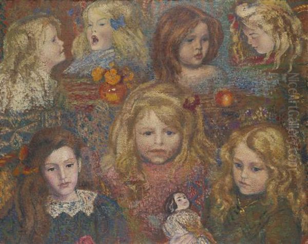 Les Petites Filles Oil Painting by Georges Lemmen