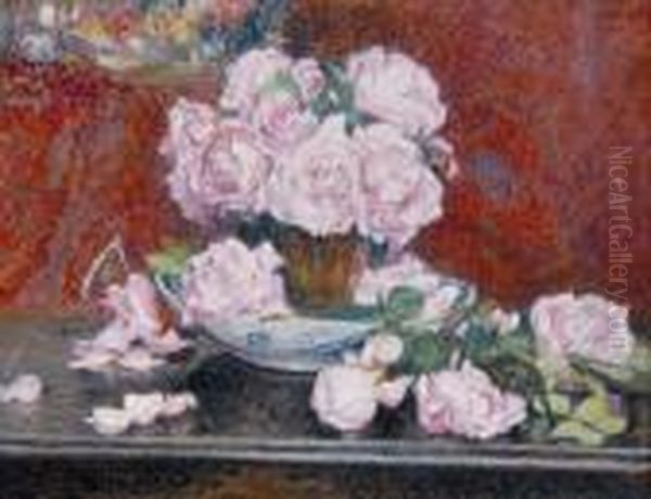 Roses Roses Oil Painting by Georges Lemmen