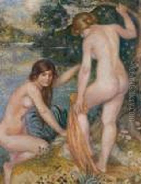 Le Bain Oil Painting by Georges Lemmen