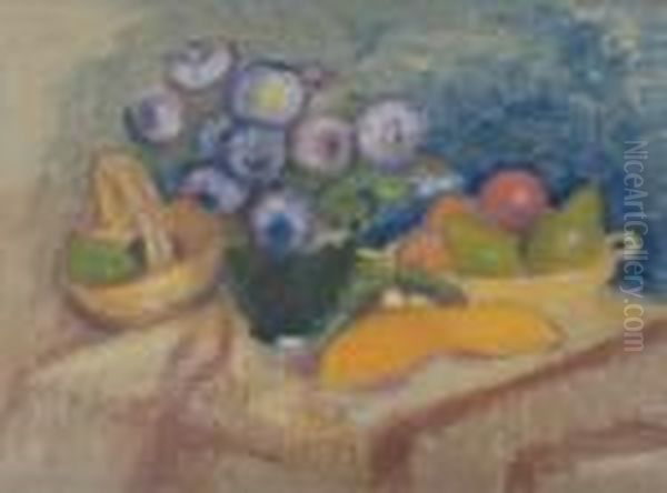 Fruits Et Fleurs Oil Painting by Georges Lemmen