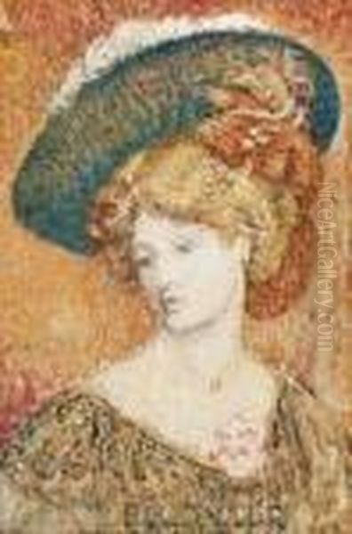 Jeune Femme Au Chapeau Oil Painting by Georges Lemmen