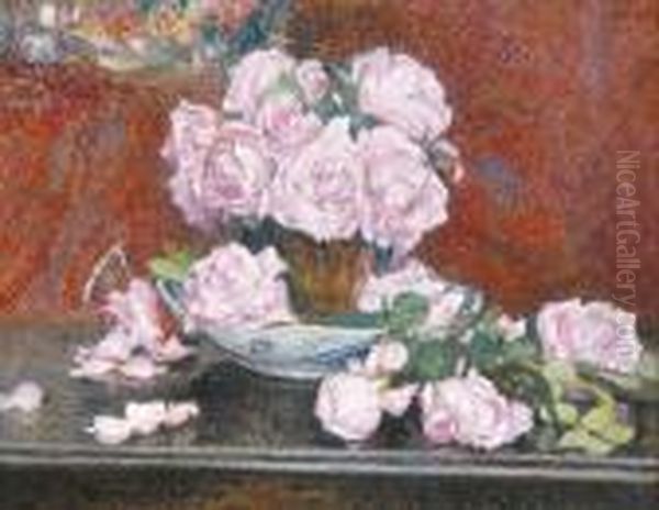 Roses Roses Oil Painting by Georges Lemmen