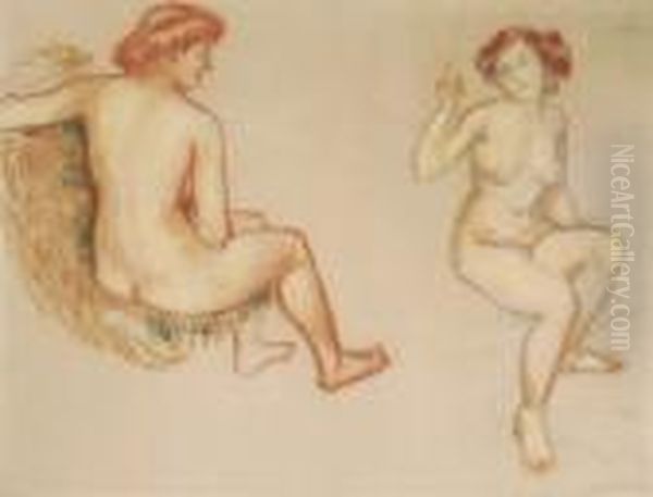 Twee Naakten - Deux Nus (1909) Oil Painting by Georges Lemmen